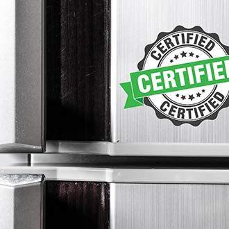 photo of appliance with certified label